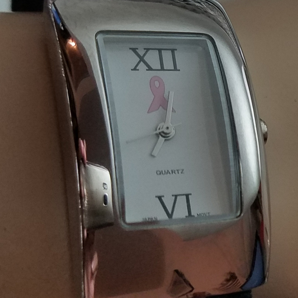 Celebrate Life Pink Ribbon Wrist Watch for Women Vintage working excellent cond